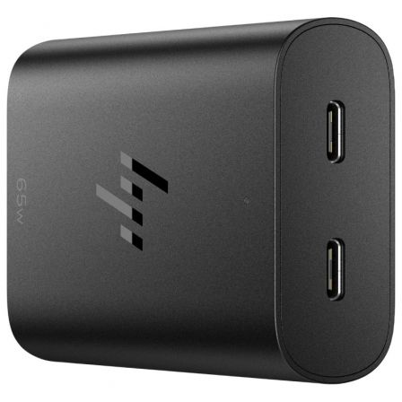 HP Cargador de Portátil USB-C GaN 65 W con Doble Puerto